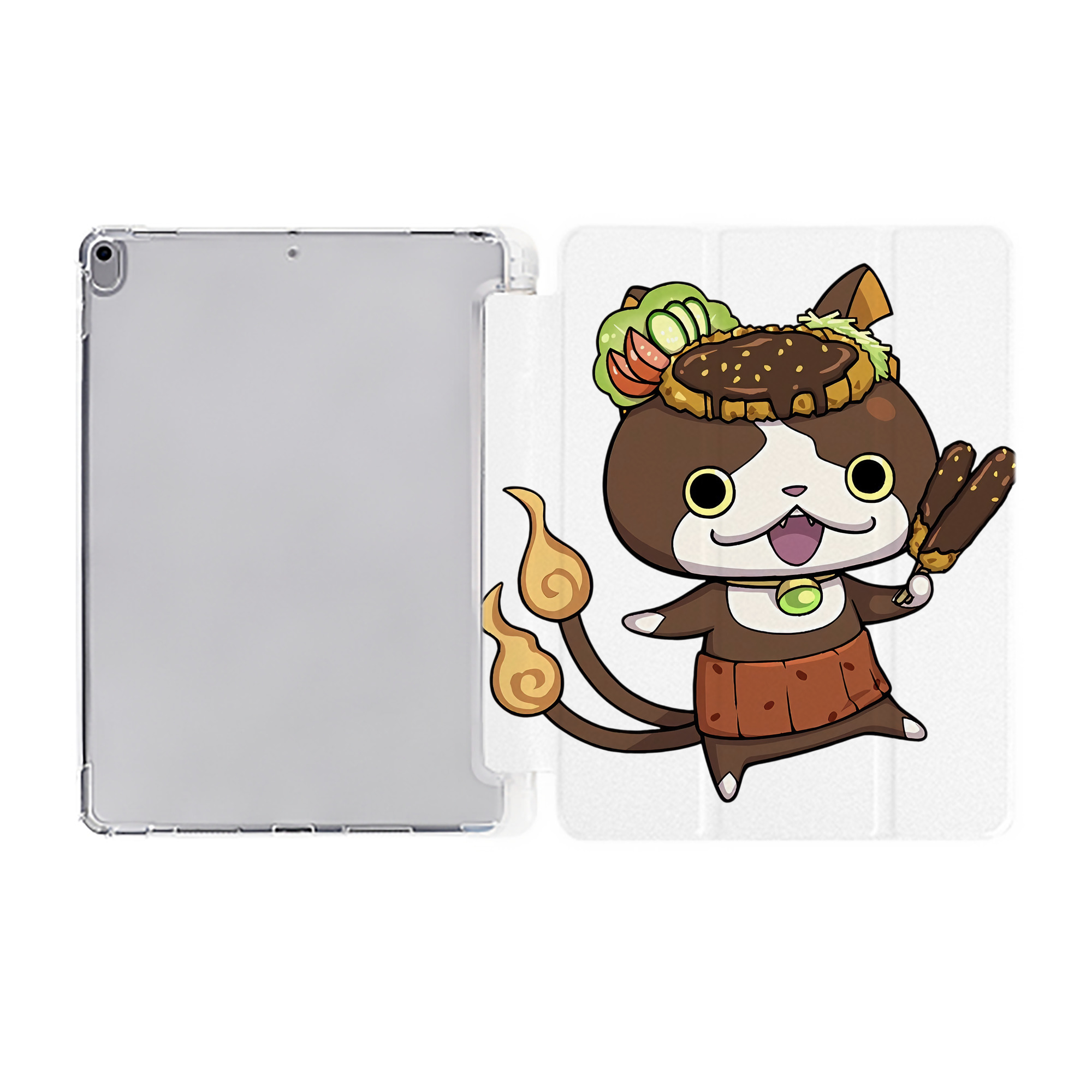 （画像用） 妖怪ウォッチ Yo-kai Watch IPad ケース ペン収納付き 三つ折りスタンド PUレザー×シリコン 対応機種9.5/10.5/10.9インチ